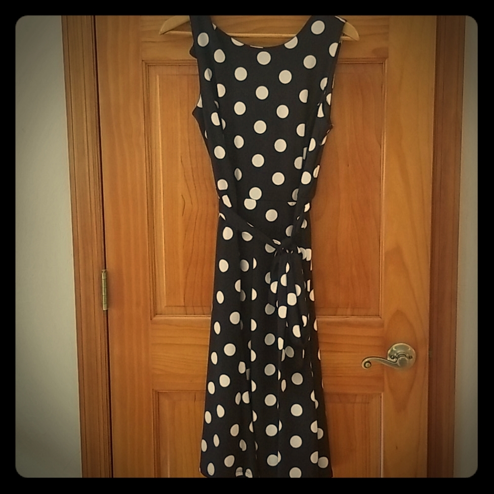 Black Dress with White Poka Dots